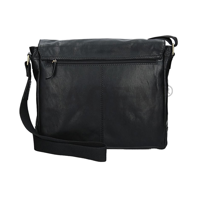 kožená taška přes rameno LN-22012 - černá - BLK