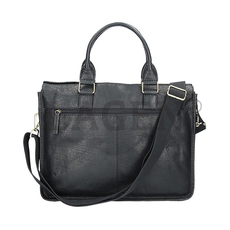 kožená taška přes rameno LN-22015-černá - BLK