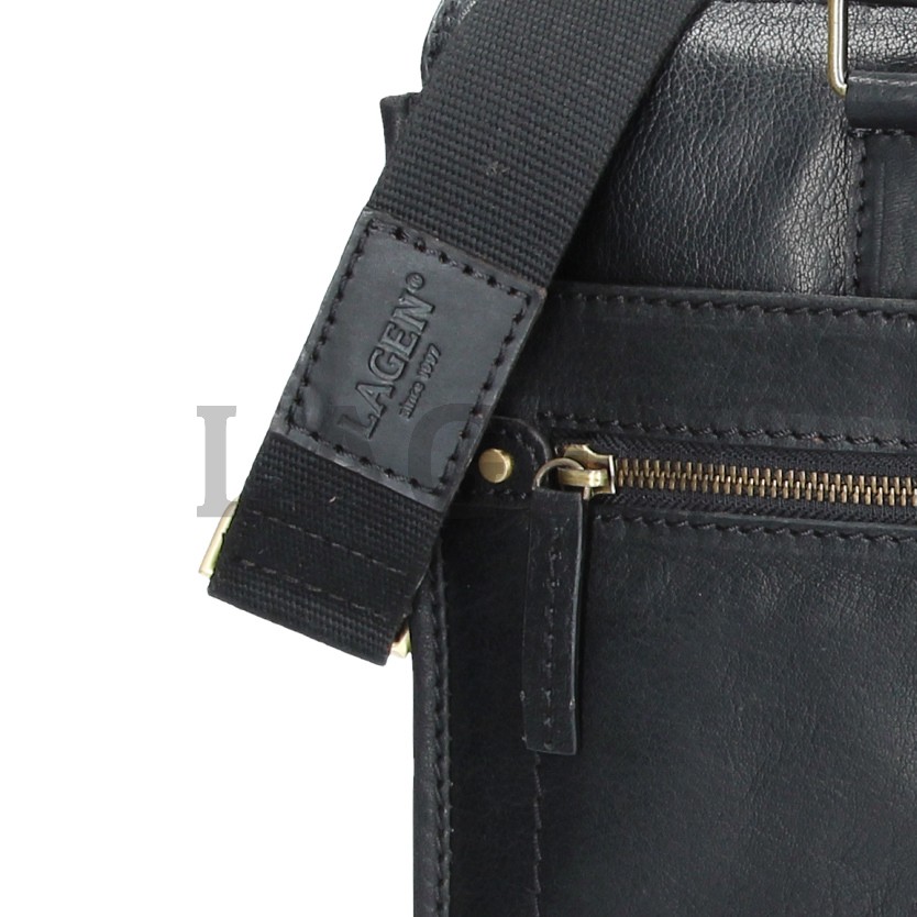 kožená taška přes rameno LN-22015-černá - BLK