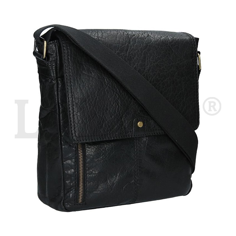 kožená taška přes rameno LN-22020-černá - BLK