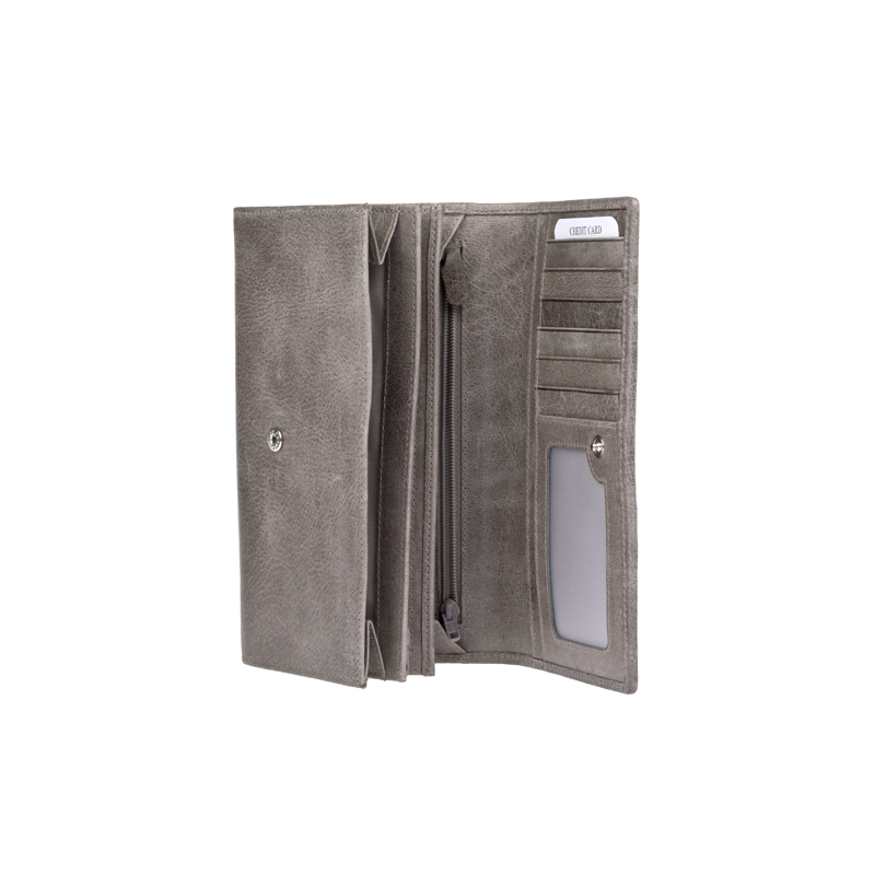 dámská peněženka kožená 10183 - šedá/černá - ASH/BLK