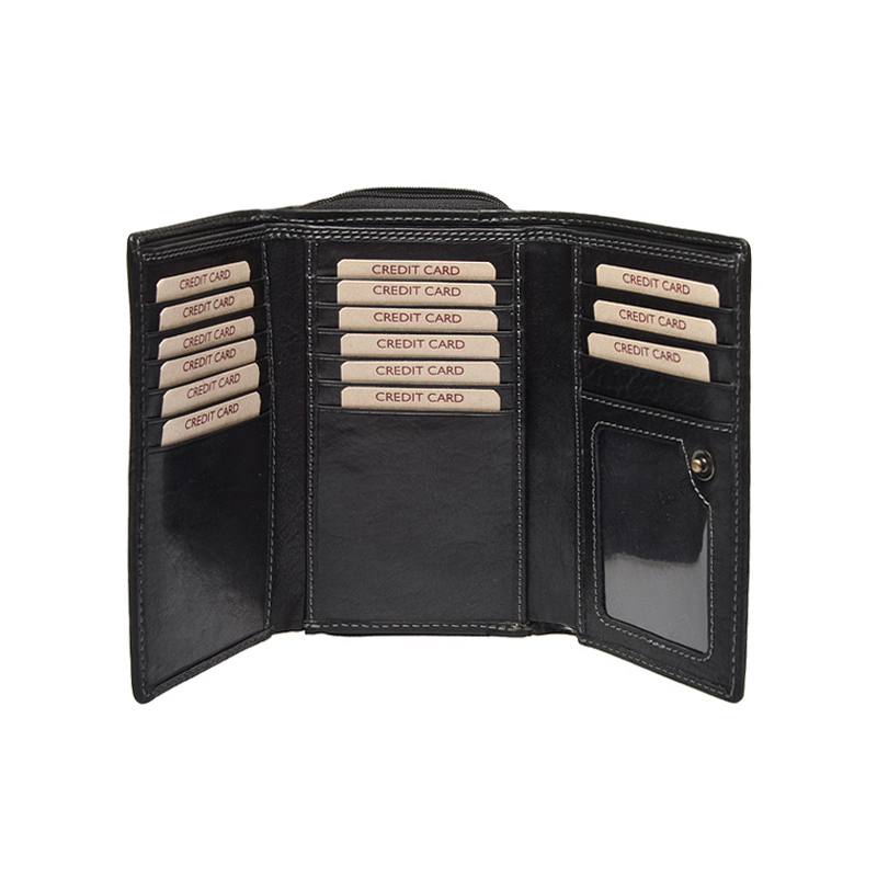 dámská peněženka kožená HT-32/T-černá - BLK