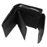 dámská peněženka kožená 5436 - černá/červená - BLK/RED