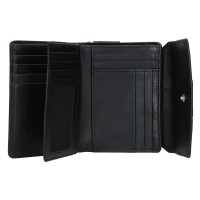 dámská peněženka kožená 5436 - černá/červená - BLK/RED