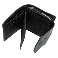 dámská peněženka kožená 5436 - černá/modrá  - BLK/PETROL