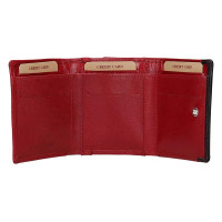 dámská peněženka kožená BLC/160231 - červená/černá - RED/BLK