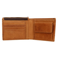 PÁNSKÁ KOŽENÁ PENĚŽENKA LEONE HNĚDÁ