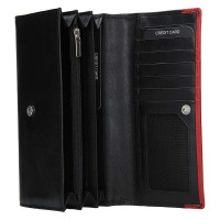 DÁMSKÁ KOŽENÁ PENĚŽENKA BRINA /ČERVENÁ ČERNÁ