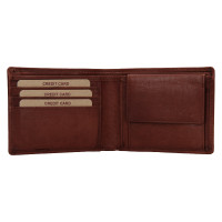 PÁNSKÁ KOŽENÁ PENĚŽENKA HALL HNĚDÁ
