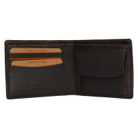 PÁNSKÁ KOŽENÁ PENĚŽENKA ELVIN TMAVĚ HNĚDÁ