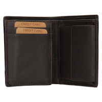 PÁNSKÁ KOŽENÁ PENĚŽENKA BROOKS /BÉŽOVÁ TMAVĚ HNĚDÁ