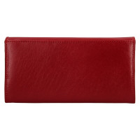 dámská peněženka kožená s kovovým rámečkem 50452 - červená/černá - RED/BLK