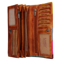 dámská peněženka kožená 862-77/D - hnědá/multi - CARAMEL/MULTI