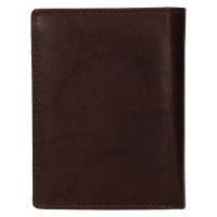 PÁNSKÁ KOŽENÁ PENĚŽENKA WALTER TMAVĚ HNĚDÁ