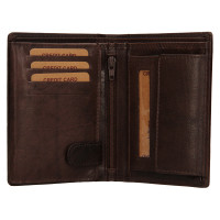 PÁNSKÁ KOŽENÁ PENĚŽENKA WALTER TMAVĚ HNĚDÁ