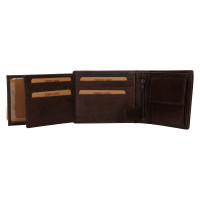 PÁNSKÁ KOŽENÁ PENĚŽENKA MARLON TMAVĚ HNĚDÁ