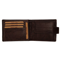 PÁNSKÁ KOŽENÁ PENĚŽENKA GAEL TMAVĚ HNĚDÁ