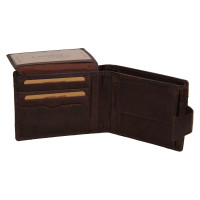 PÁNSKÁ KOŽENÁ PENĚŽENKA GAEL TMAVĚ HNĚDÁ