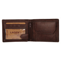 PÁNSKÁ KOŽENÁ PENĚŽENKA FERRARO TMAVĚ HNĚDÁ