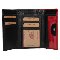 DÁMSKÁ KOŽENÁ PENĚŽENKA AURÉLIE /ČERVENÁ ČERNÁ