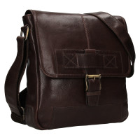 KOŽENÁ CROSSBODY NIKITA TMAVĚ HNĚDÁ
