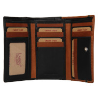 DÁMSKÁ KOŽENÁ PENĚŽENKA GAIA /ČERNÁ HNĚDÁ