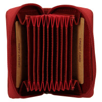 KOŽENÉ POUZDRO NA KARTY NOA ČERVENÁ