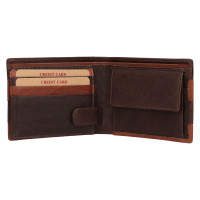 PÁNSKÁ KOŽENÁ PENĚŽENKA FABIO HNĚDÁ