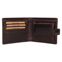 PÁNSKÁ KOŽENÁ PENĚŽENKA JARED TMAVĚ HNĚDÁ