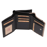 DÁMSKÁ KOŽENÁ PENĚŽENKA JASMINE /ŠEDÁ ČERNÁ