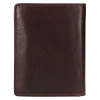 PÁNSKÁ KOŽENÁ PENĚŽENKA EMANUEL TMAVĚ HNĚDÁ