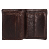 PÁNSKÁ KOŽENÁ PENĚŽENKA EMANUEL TMAVĚ HNĚDÁ