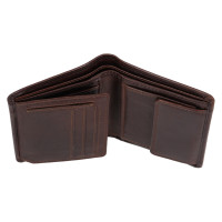 PÁNSKÁ KOŽENÁ PENĚŽENKA EMANUEL TMAVĚ HNĚDÁ