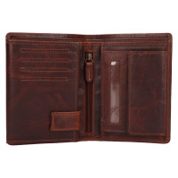 PÁNSKÁ KOŽENÁ PENĚŽENKA DEER MOTIV HNĚDÁ