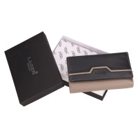 DÁMSKÁ KOŽENÁ PENĚŽENKA JASMINE ŠEDÁ/ ČERNÁ