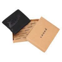 PÁNSKÁ KOŽENÁ PENĚŽENKA EAGLE MOTIV ČERNÁ