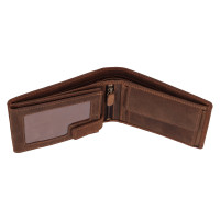 PÁNSKÁ KOŽENÁ PENĚŽENKA SKELETON MOTIV HNĚDÁ