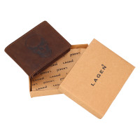 PÁNSKÁ KOŽENÁ PENĚŽENKA SKELETON MOTIV HNĚDÁ