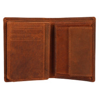 PÁNSKÁ KOŽENÁ PENĚŽENKA BULL MOTIV HNĚDÁ