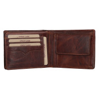 PÁNSKÁ KOŽENÁ PENĚŽENKA WINGS MOTIV HNĚDÁ