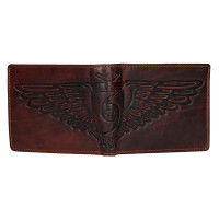 PÁNSKÁ KOŽENÁ PENĚŽENKA WINGS MOTIV HNĚDÁ