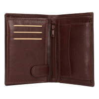 PÁNSKÁ KOŽENÁ PENĚŽENKA ORLANDO TMAVĚ HNĚDÁ