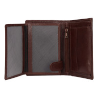 PÁNSKÁ KOŽENÁ PENĚŽENKA ORLANDO TMAVĚ HNĚDÁ