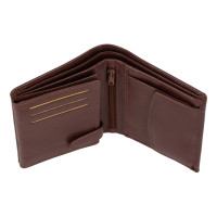 PÁNSKÁ KOŽENÁ PENĚŽENKA ORLANDO TMAVĚ HNĚDÁ