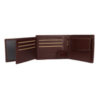 PÁNSKÁ KOŽENÁ PENĚŽENKA NICOLAS TMAVĚ HNĚDÁ