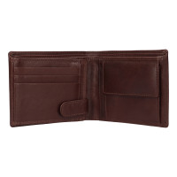 PÁNSKÁ KOŽENÁ PENĚŽENKA MARCEL TMAVĚ HNĚDÁ