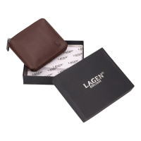 PÁNSKÁ KOŽENÁ PENĚŽENKA VICTOR TMAVĚ HNĚDÁ