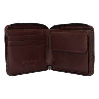 PÁNSKÁ KOŽENÁ PENĚŽENKA VICTOR TMAVĚ HNĚDÁ