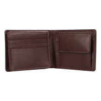 PÁNSKÁ KOŽENÁ PENĚŽENKA SANDERS TMAVĚ HNĚDÁ