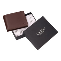 PÁNSKÁ KOŽENÁ PENĚŽENKA SANDERS TMAVĚ HNĚDÁ